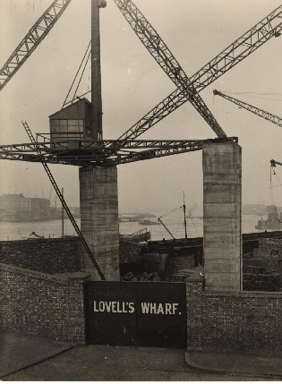 picure of cranes at Lovell's Wharf